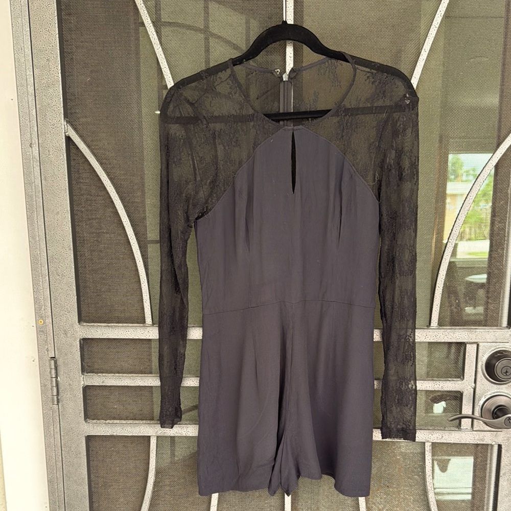 Abercrombie & Fitch Black Lace Long Sleeve Romper